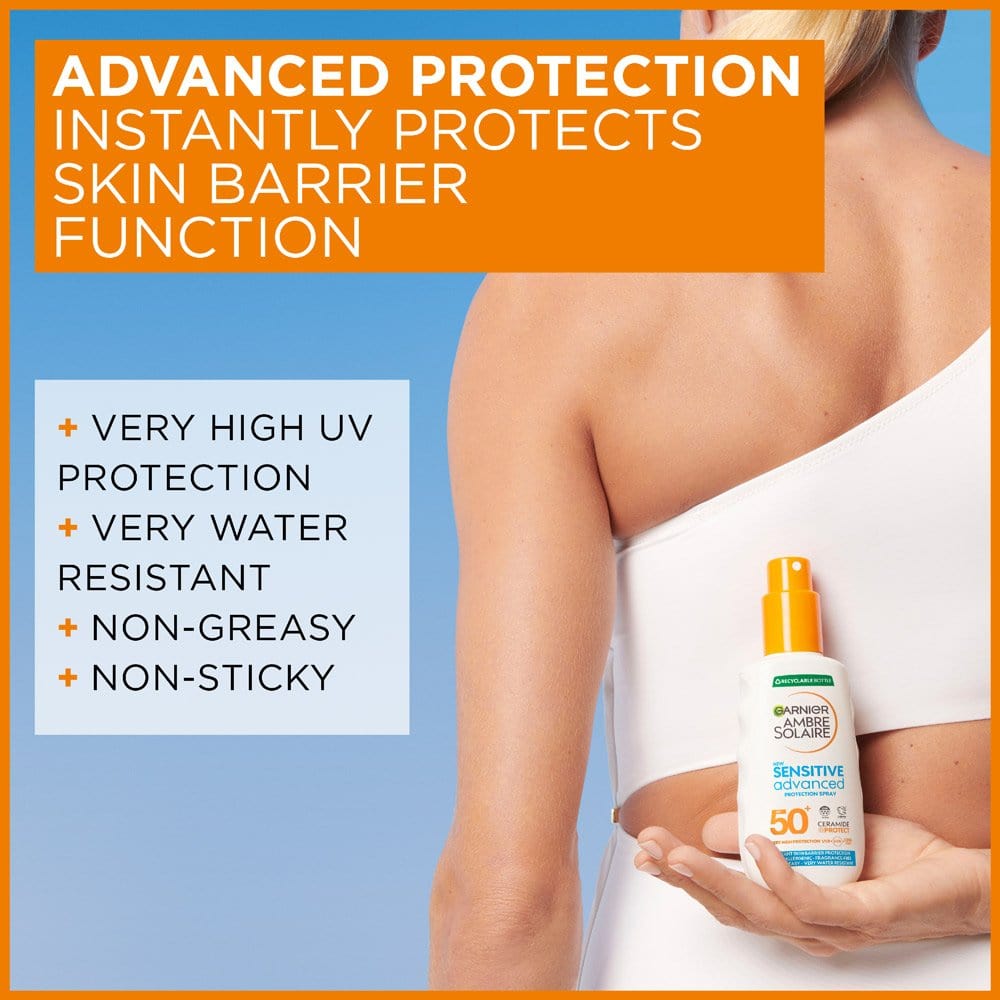 Garnier Ambre Solaire SPF 50+ Sensitive Advanced Sun Spray 150 ml / 5 fl oz 2 Pack