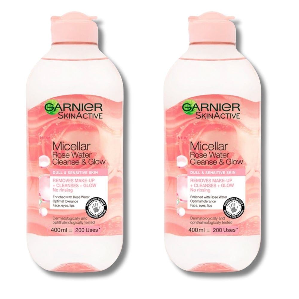 Garnier Skin Active Micellar Rose Glow Cleansing Water 400 ml / 13.5 fl oz 2 Pack