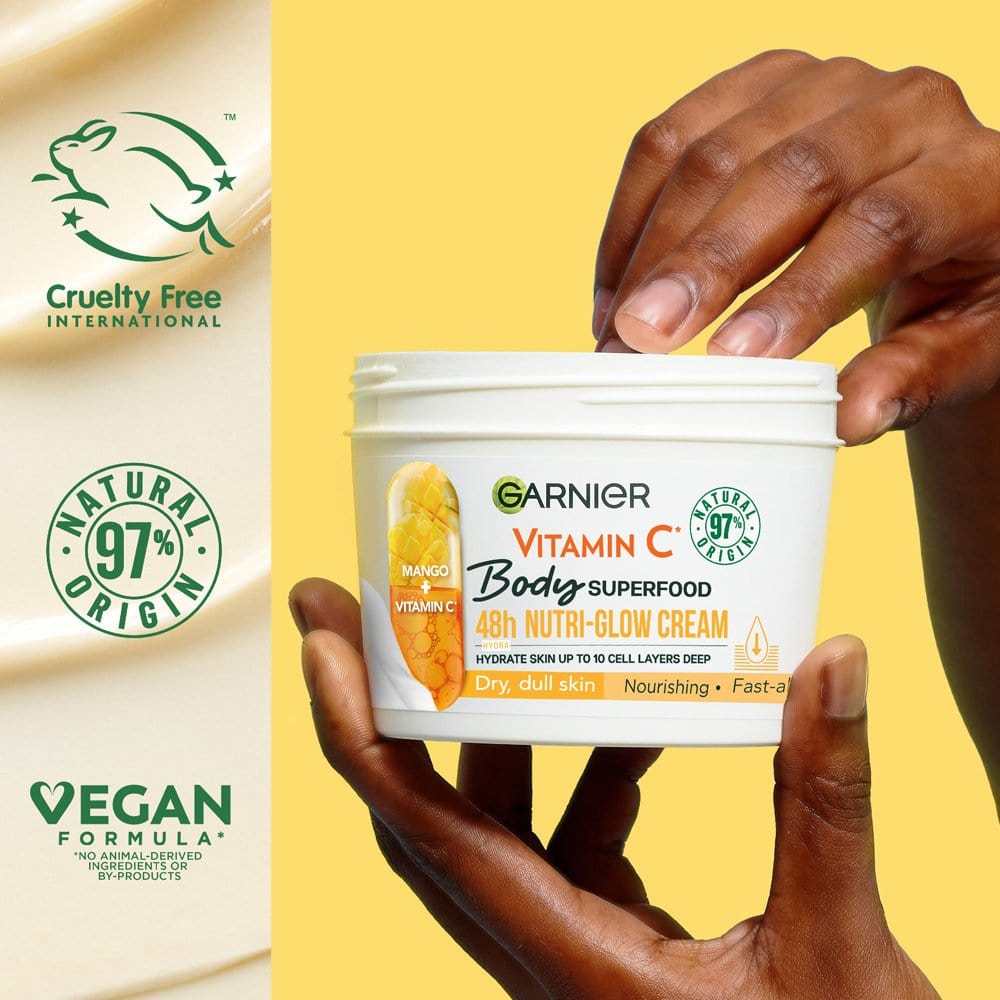 Garnier Superfood Vitamin C & Mango Body Cream 380ml 3 Pack