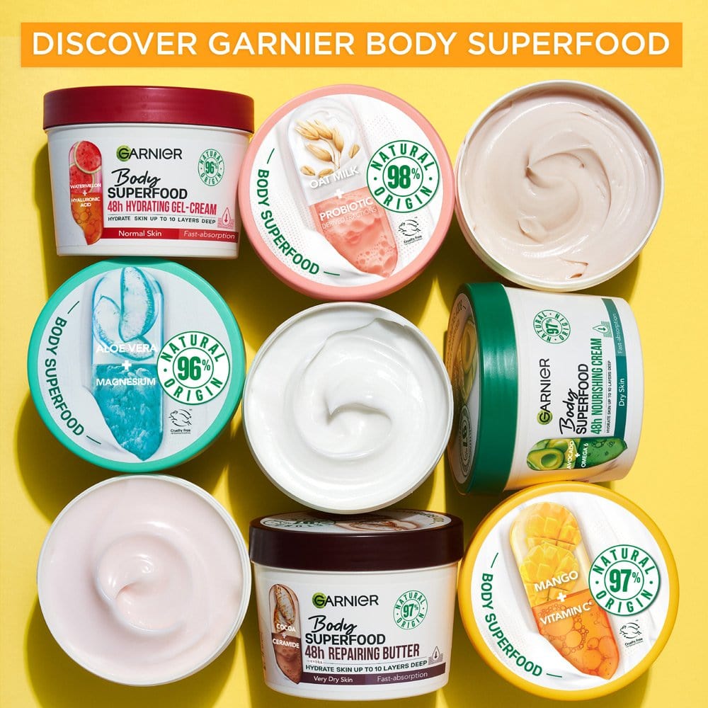 Garnier Superfood Vitamin C & Mango Body Cream 380ml 3 Pack