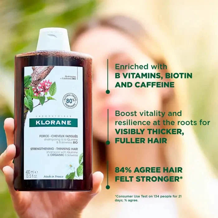 Klorane Strengthening with Quinine &Organic Edelweiss -Thinning hair Shampoo 400 ml