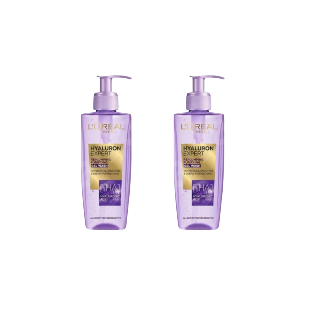 Loreal Paris Hyaluron Expert Skin Plumping Purifying Cleansing Gel 200 ml 2 Pack