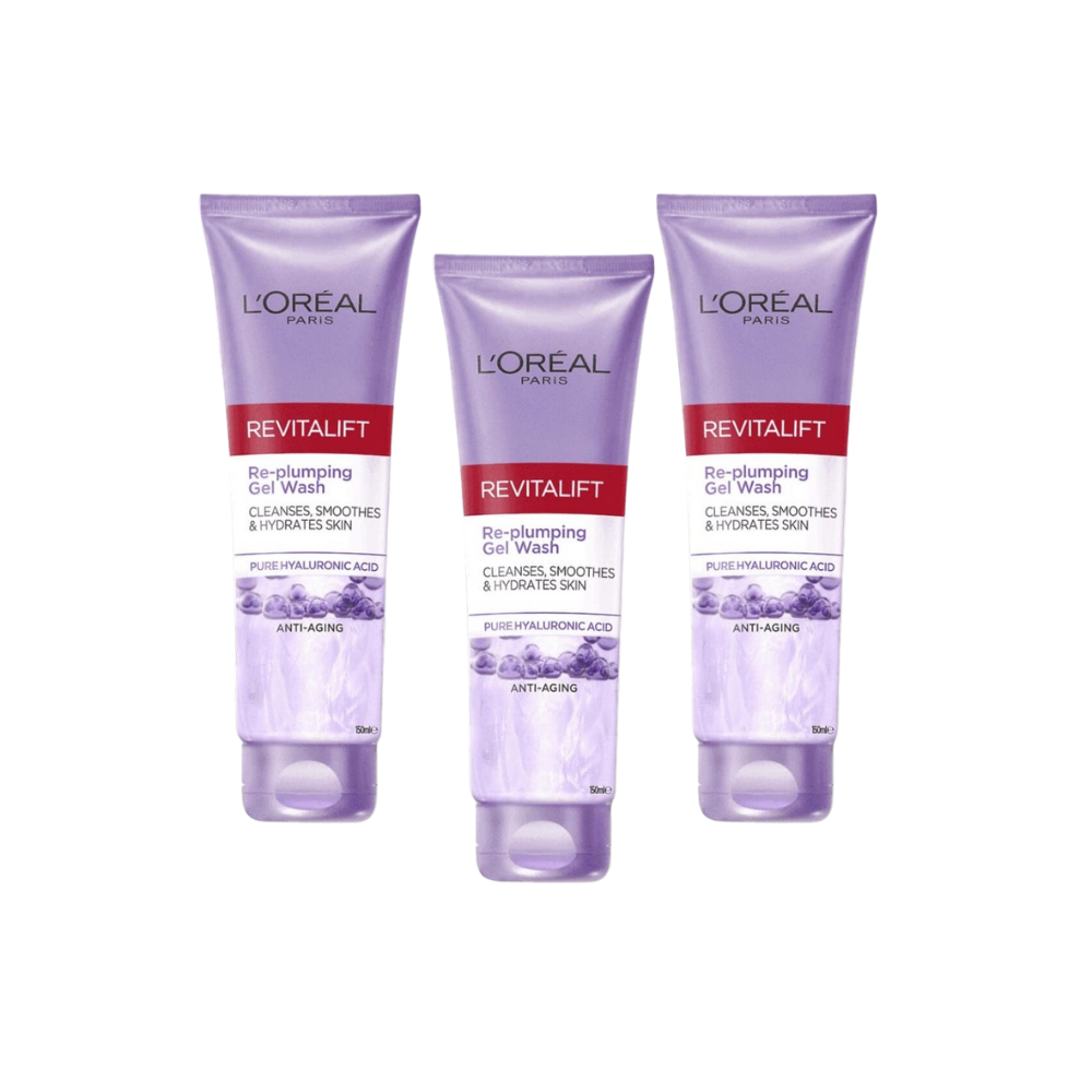 Loreal Paris Revitalift Filler Hyaluronic Acid Cleanser 150 ml 3 Pack