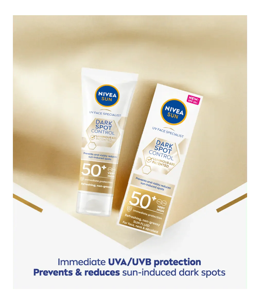 Nivea Sun UV Face Luminous 630 Spot Control Sun Fluid SPF50 40ml / 1.35 fl.oz - 2 Pack