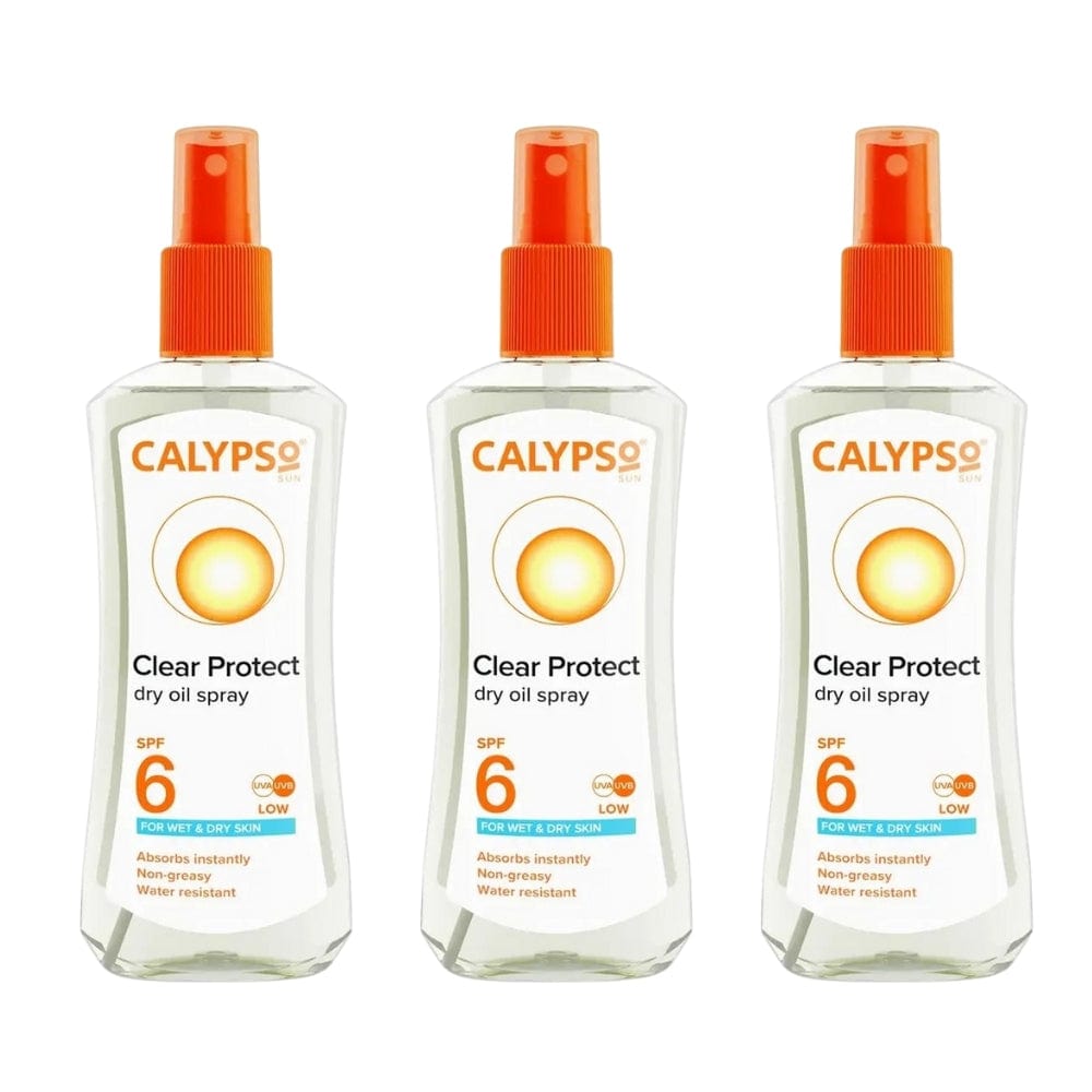 Calypso Clear Protect Spray For Wet/dry Skin Spf6 200 ml -3 Pack