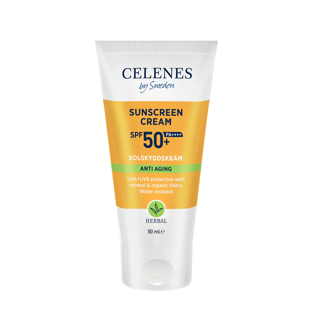 Celenes by Sweden Herbal Sunscreen Face Cream Spf Anti Aging 50 Spf  50 ml / 1.7 fl oz