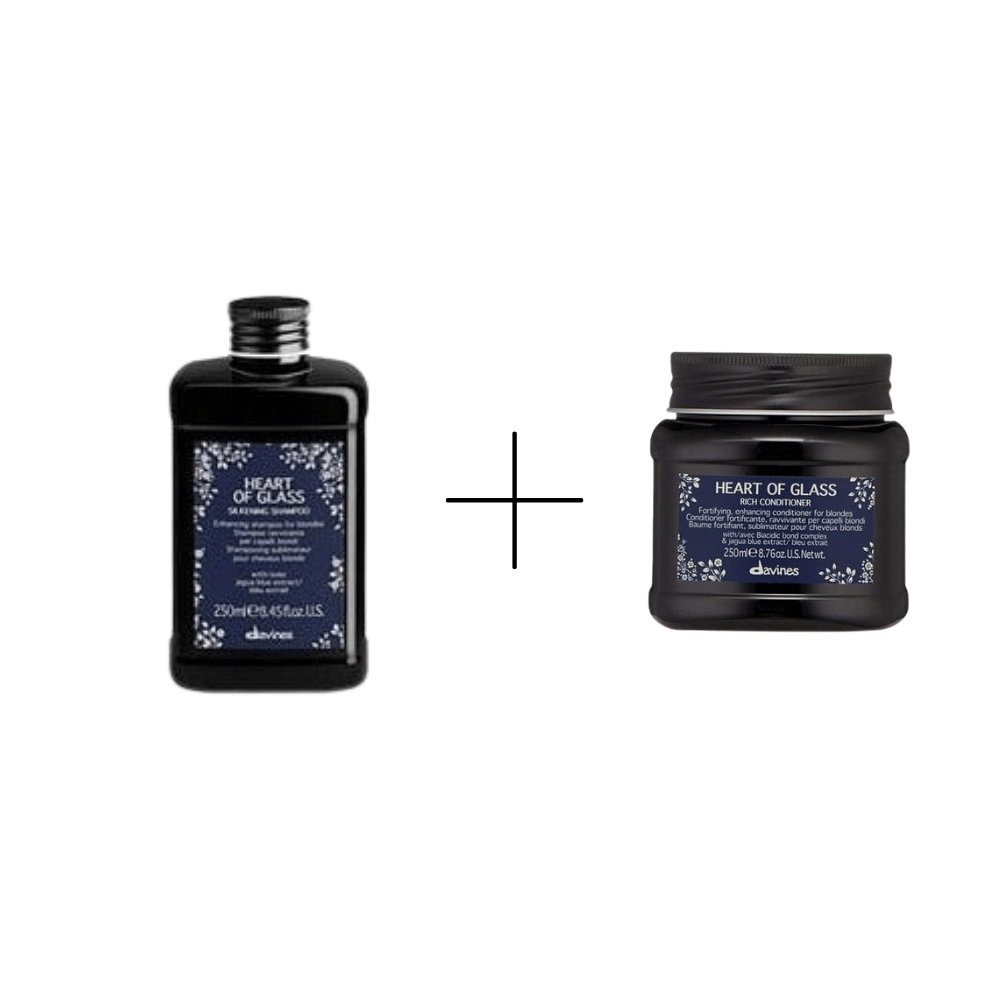 Davines Heart Of Glass Silky Shampoo 250ml + Davines Heart Of Glass Rich Conditioner 250ml