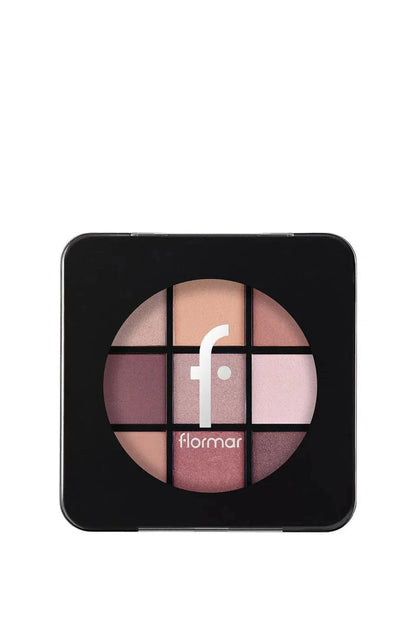 Flormar 9-pack Compact Eyeshadow Palette with Creamy Texture &amp; Matte Finish/Shimmer 9g - 006 Felt Cute