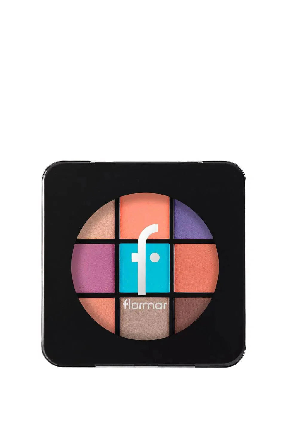 Flormar 9-pack Compact Eyeshadow Palette with Creamy Texture & Matte Finish/Shimmer 9g - 008 Rainbow