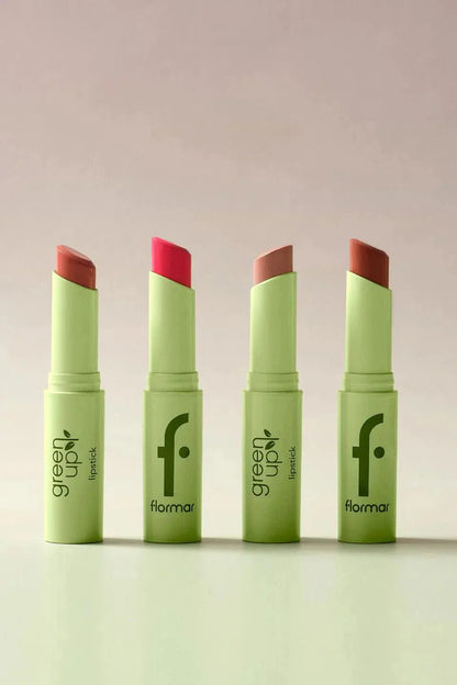 Flormar Green Up Vegan Lipstick with High Pigment &amp; Semi-Matte Finish 3.2g - 002