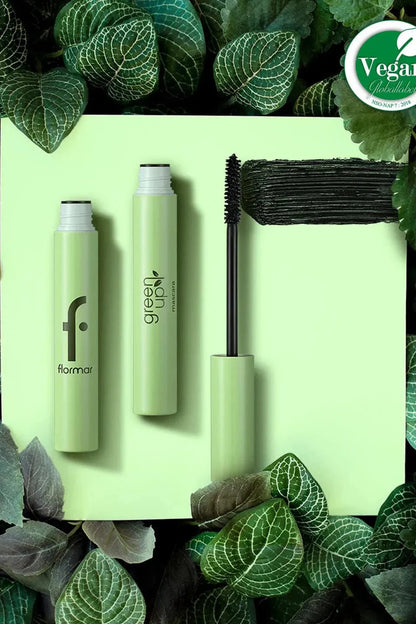 Flormar Green Up Vegan Mascara for Voluminous and Long Look 9ml - Black
