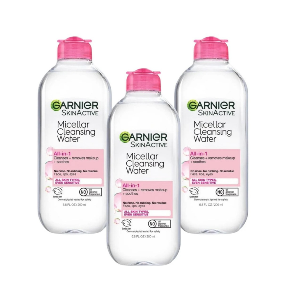 Garnier Skin Active Micellar Cleansing Water All-in-1  200 ml / 6.8 fl oz 3 Pack