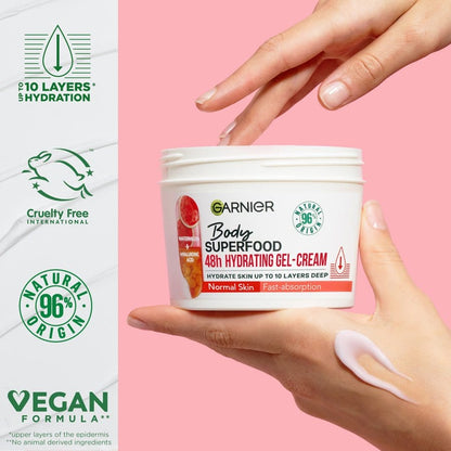 Garnier Superfood Watermelon &amp; Hyaluronic Acid Body Cream 380ml 2 Pack