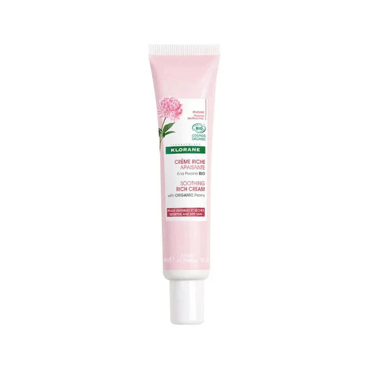 Klorane Organic Peony Extract Soothing Rich Cream for Sensitive and Dry Skin 40 ml