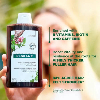 Klorane Strengthening with Quinine &amp;Organic Edelweiss -Thinning hair Shampoo 400 ml -2 Pack