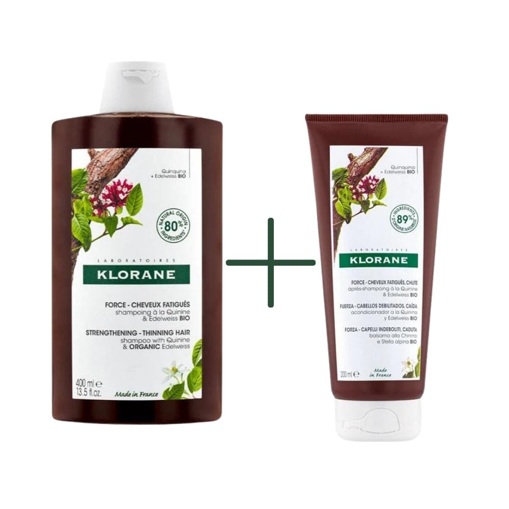 Klorane Strengthening with Quinine &amp;Organic Edelweiss -Thinning hair Shampoo 400 ml &amp; Conditioner 200 ml