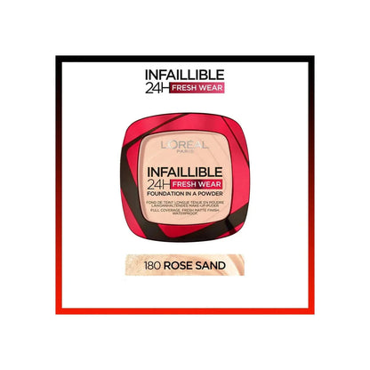 Loreal Paris Infallible Up to 24H Fresh Wear Foundation in a Powder -180 Rose Sand