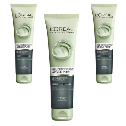 Loreal Paris Skincare Pure-Clay Facial Cleanser 150 ml 3 Pack