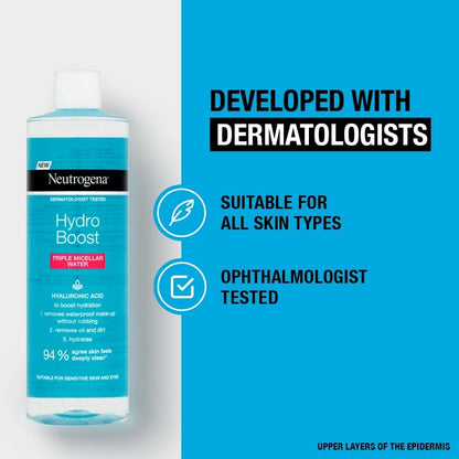 Neutrogena Hydro Boost Triple Micellar Water 400ml / 13.5 fl oz 3 Pack
