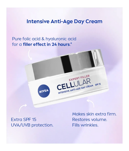 Nivea Cellular Expert Filler Firming Day Face Cream SPF 30 50 ml / 1.7 fl oz - 3 Pack