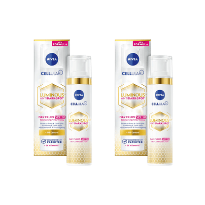 Nivea Cellular Luminous 630 Anti-Dark Spot Day Cream Face Moisturiser SPF50 40ml/ 1.35 fl.oz - 2 Pack