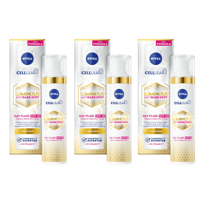 Nivea Cellular Luminous 630 Anti-Dark Spot Day Cream Face Moisturiser SPF50 40ml/ 1.35 fl.oz - 3 Pack