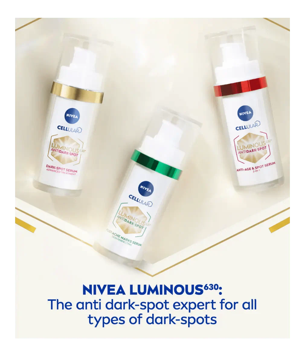 Nivea Luminous 630 Anti-Age &amp; Dark Spot 2-in-1 Serum with Collagen Booster 30ml / 1 fl.oz - 2 Pack
