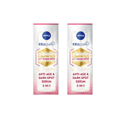 Nivea Luminous 630 Anti-Age &amp; Dark Spot 2-in-1 Serum with Collagen Booster 30ml / 1 fl.oz - 2 Pack