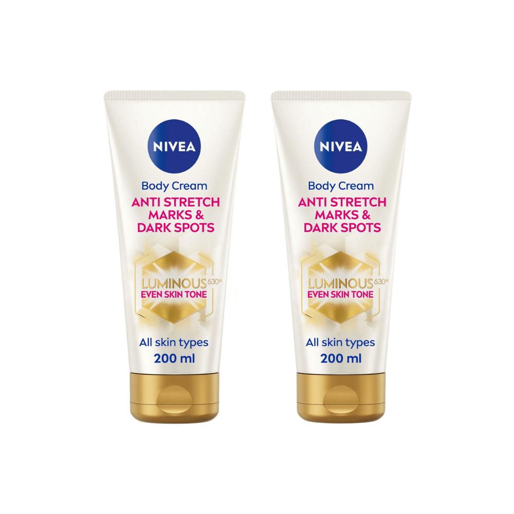 Nivea Luminous 630 Anti Stretch Marks &amp; Dark Spots Body Cream 200ml / 6.8 fl oz - 2 Pack