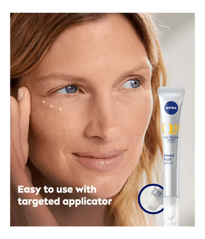 Nivea Q10 Anti-Wrinkle Power Wrinkle Filler Serum with Bioxifill Peptides 15ml / 0.5 fl oz - 2 Pack