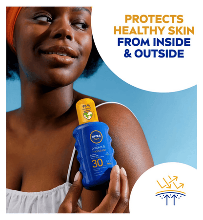 Nivea Sun Protect &amp; Moisture Sun Cream Spray SPF30 200ml / 6.8 fl.oz - 3 Pack