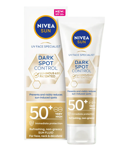 Nivea Sun UV Face Luminous 630 Spot Control Sun Fluid SPF50 40ml / 1.35 fl.oz - 4 Pack