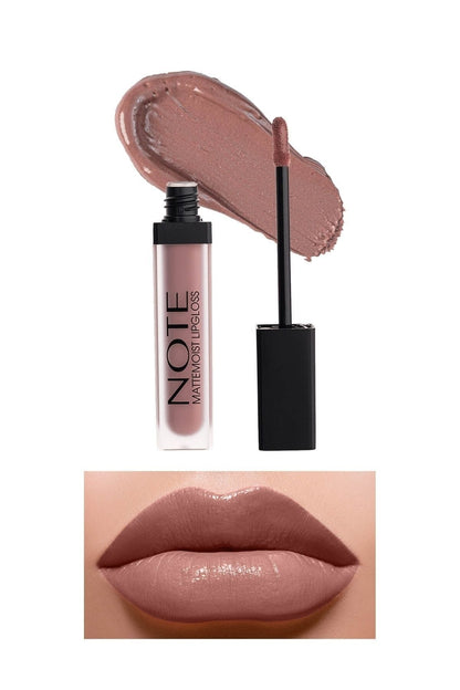 Note Cosmetics Mattemoist Lipgloss Semi Matte Satin Finish Liquid Lipstick-401 Mat Nude