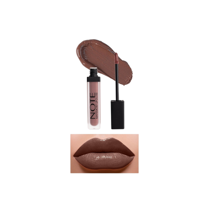 Note Cosmetics Mattemoist Lipgloss Semi Matte Satin Finish Liquid Lipstick-412 Forever Nude