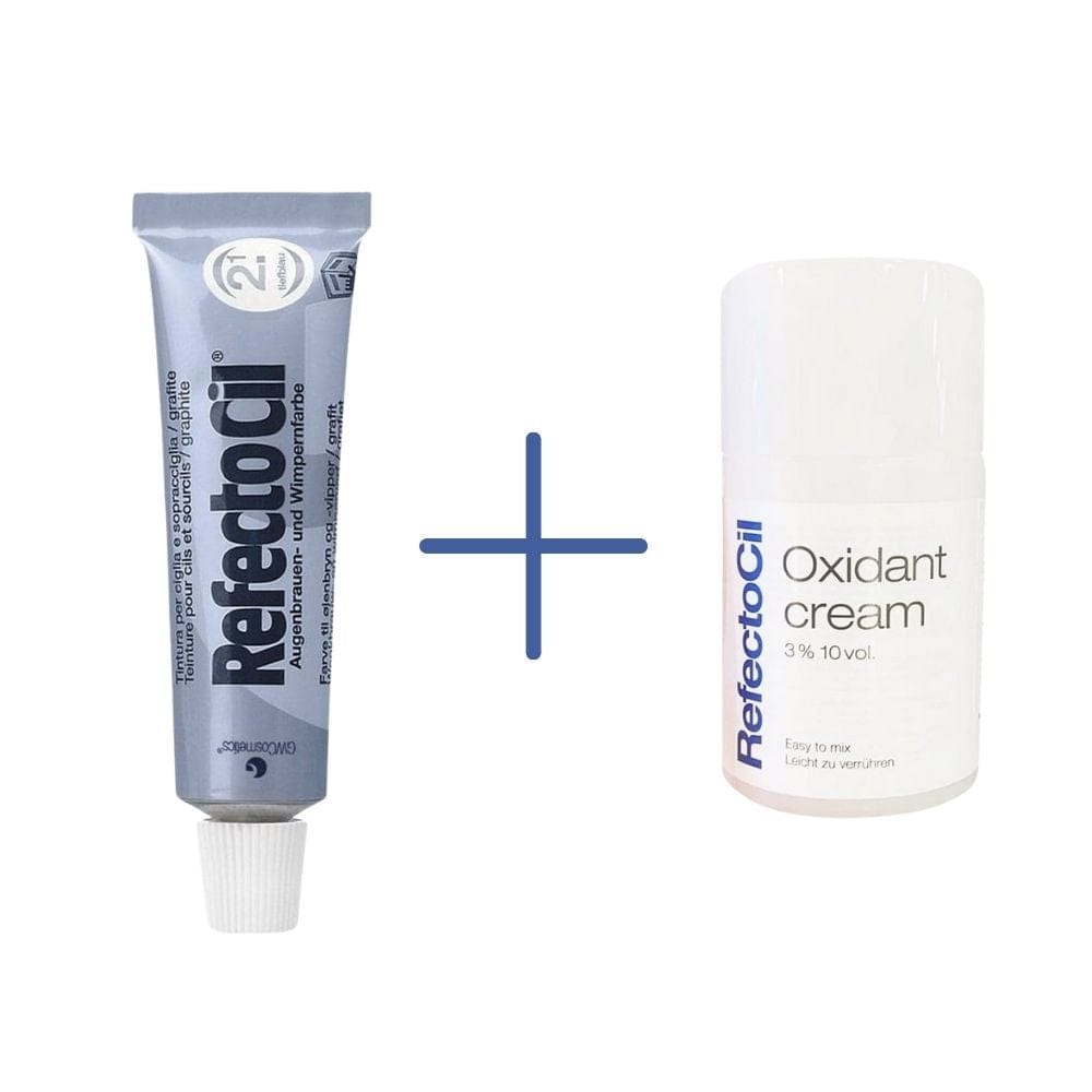 RefectoCil Eyebrow and Eyelash Dye No:2.1 Blue 15 ml + RefectoCil 3% 10 vol. Cream Oxidant 100 ml